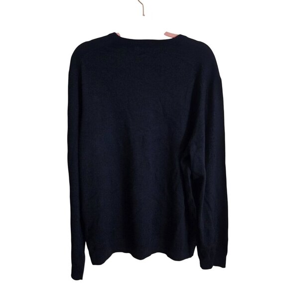 Calvin Klein NWT *Flaw Navy Extra Fine Merino Wool V Neck Navy Sweater Size XXL - Picture 3 of 7